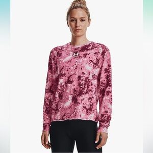 NWT Under Armour Rival Terry Print Crew Long Sleeves T-Shirt